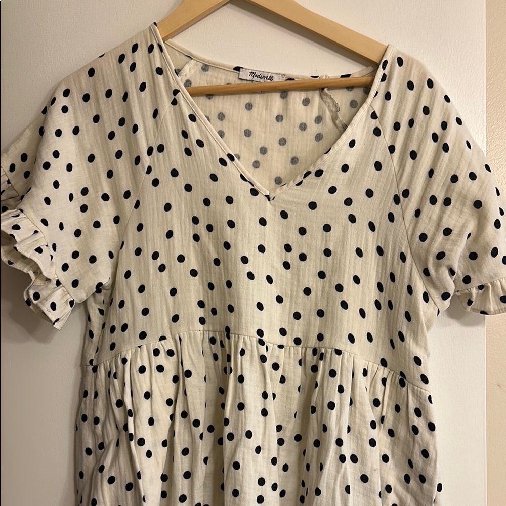 Polka Dot V-Neck Mini Dress